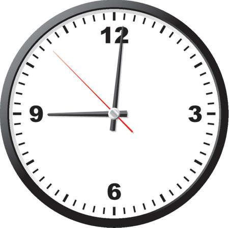 Office clock. A vector illustration. It is isolated on a white background. のイラスト素材