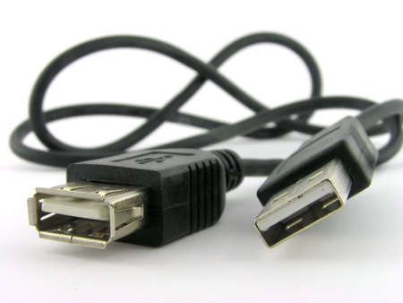 USB-connectors. A close up. It is isolated on a white background.