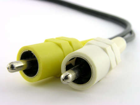S-Video connector. A close up. It is isolated on a white background.