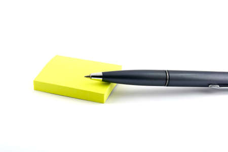 Pen and sticker. It is isolated on a white background.の写真素材