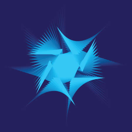 Asymmetrical geometrical patterns (a snowflake or a star or a galaxy), a background, the vector illustration.のイラスト素材