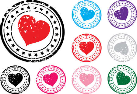 Stamp with the image of heart. A vector illustration.のイラスト素材