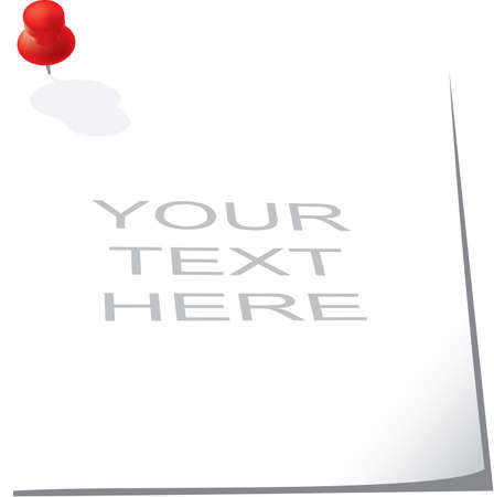 Paper for a reminder and a paper clip. A vector illustration.のイラスト素材