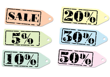 Set of labels for the discount. Vector illustration. Isolated on white background.のイラスト素材