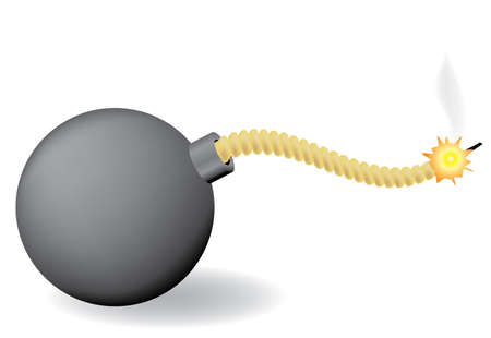 Bomb. Vector illustration. Isolated on white background.のイラスト素材
