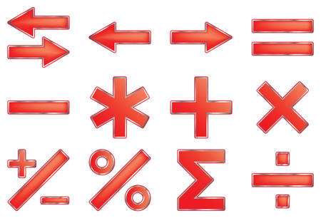 Mathematical symbols. Vector illustration. Isolated on white background.のイラスト素材