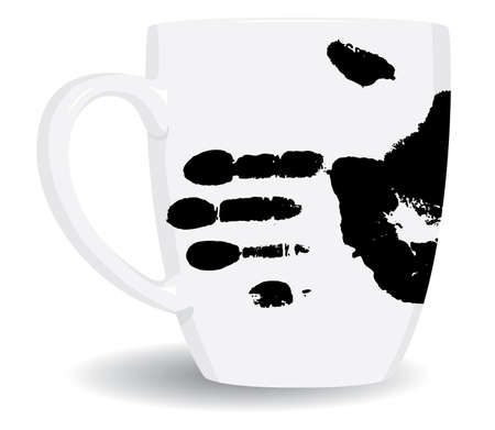 White mug is dirty. Vector illustration.のイラスト素材