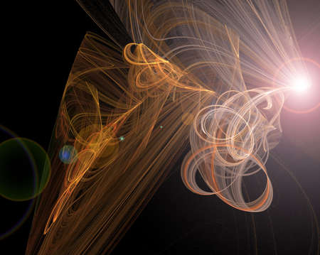 Orange flash. Abstract. Raster fractal graphics.の写真素材