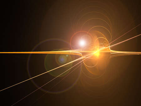 Orange disc flash. Abstract. Raster fractal graphics.