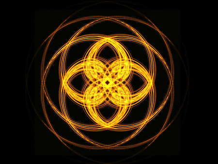 Flame geometric ornament. Abstract background. Raster fractal graphics.の写真素材