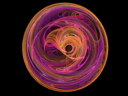 Abstract. Sphere. Orange - purple palette. Raster fractal graphics.の写真素材
