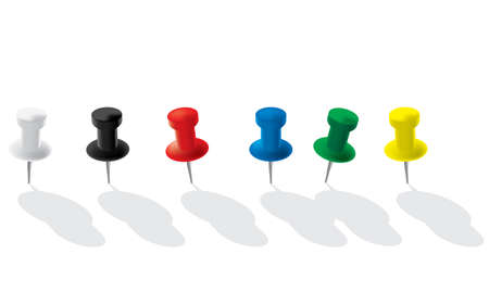 Colored paperclips isolated on white background. Vector illustration.のイラスト素材