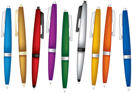 Color pens. Set. Vector illustration. Isolated on white background.のイラスト素材