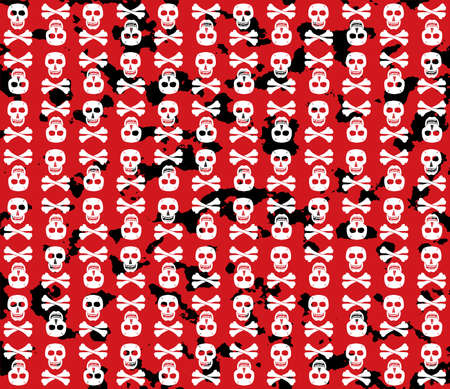 Skulls grunge background. Fun. Vector illustration.のイラスト素材