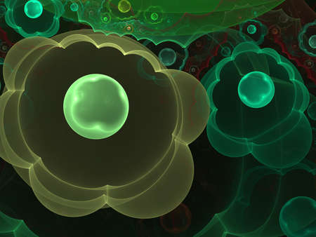 Abstract background. Green - brown palette. Raster fractal graphics.