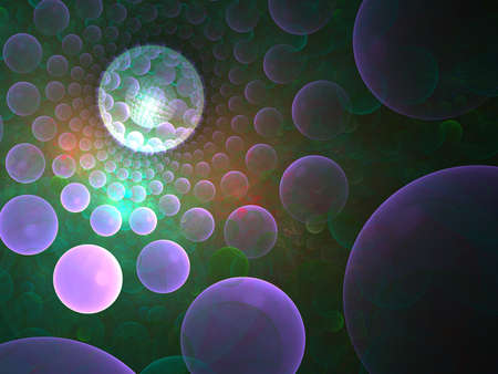 Abstract background. Green - purple palette. Raster fractal graphics.