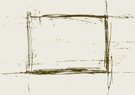 Abstract grunge background. Light and dark brown frame. Vector illustration.のイラスト素材