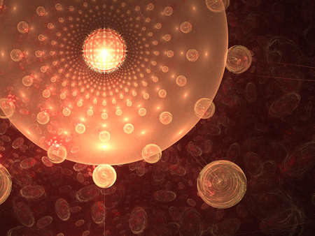 Abstract background. Orange - yellow palette. Raster fractal graphics.