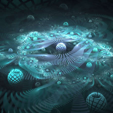 Abstract background. Blue - purple palette. Raster fractal graphics.