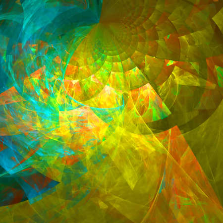 Abstract background. Blue - yellow palette. Raster fractal graphics.の写真素材