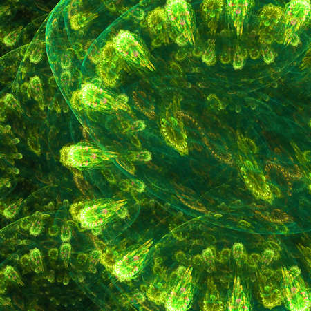 Abstract background. Yellow - green palette. Raster fractal graphics.の写真素材