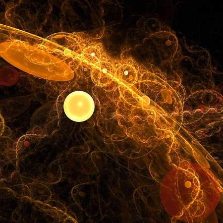 Abstract background. Orange - yellow palette. Raster fractal graphics.の写真素材