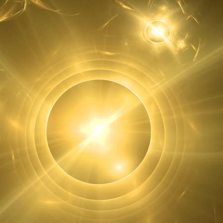 Abstract background. Yellow - gold palette. Raster fractal graphics.の写真素材