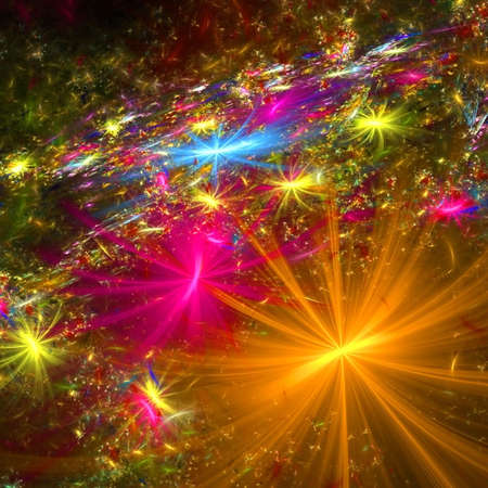 Abstract background. Multicolor palette. Raster fractal graphics.の写真素材