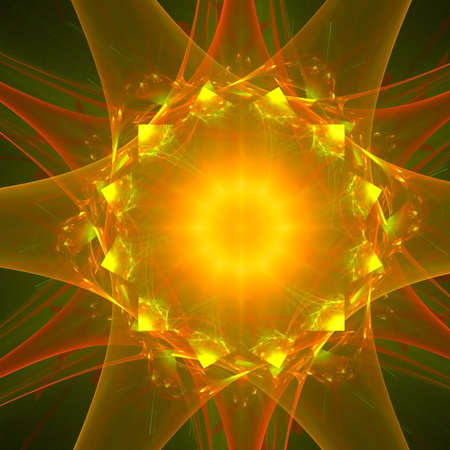 Abstract background. Orange - yellow palette. Raster fractal graphics.の写真素材