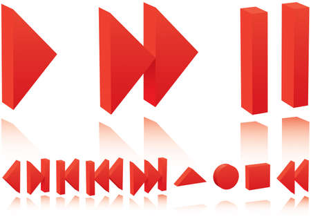 Set of multimedia navigation symbols. Vector illustration. Set elements for your design. Isolated on white.のイラスト素材