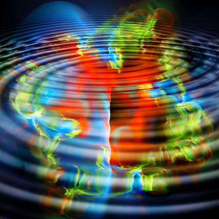Abstract background. Multicolor palette. Raster fractal graphics.