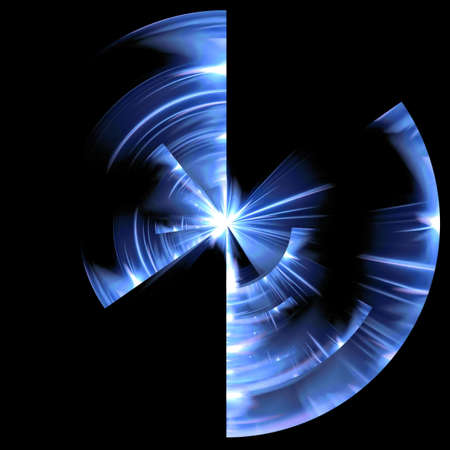 Abstract background. Blue - black palette. Raster fractal graphics.の写真素材