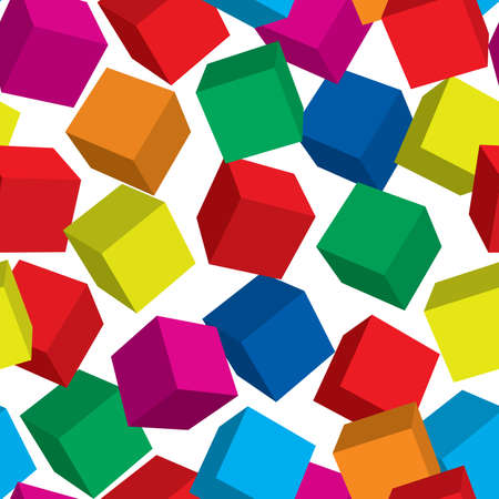 Abstract cube background. Seamless. Vector illustration.のイラスト素材