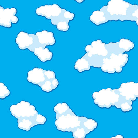 Abstract clouds background. Seamless. White - blue palette. Vector illustration.のイラスト素材