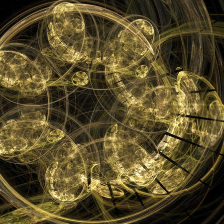 Abstract elegance background. Yellow - black palette. Raster fractal graphics.の写真素材