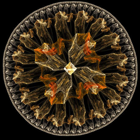 Abstract elegance background. Yellow - black palette. Raster fractal graphics.の写真素材