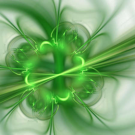 Abstract elegance background. Green - white palette. Raster fractal graphics.の写真素材
