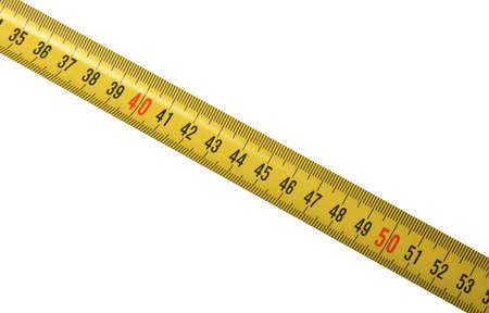 Yellow meter. New condition. Close-up. Isolated on white background.