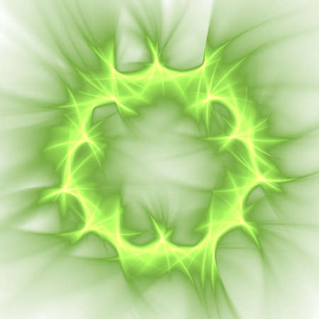 Abstract elegance background. White - green palette. Raster fractal graphics.の写真素材