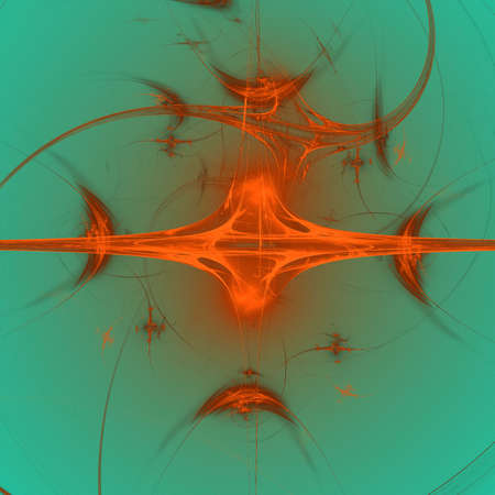 Abstract elegance background. Blue - orange palette. Raster fractal graphics.の写真素材