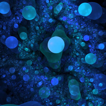 Abstract elegance background. Black - blue palette. Raster fractal graphics.の写真素材