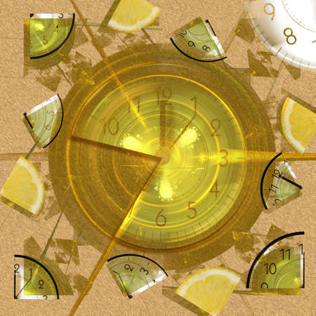 Abstract elegance background. Orange - yellow palette. Combined raster fractal graphics and photo.