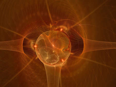 Abstract elegance background of orange palette. Raster fractal graphics.