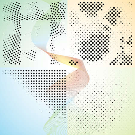 Set of abstract elegance gradient backgrounds with dots. Vector illustration.のイラスト素材