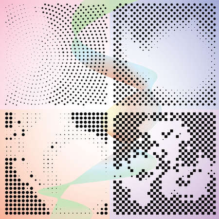 Set of abstract elegance gradient backgrounds with dots. Vector illustration.のイラスト素材