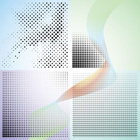 Set of abstract elegance gradient backgrounds with dots. Vector illustration.のイラスト素材
