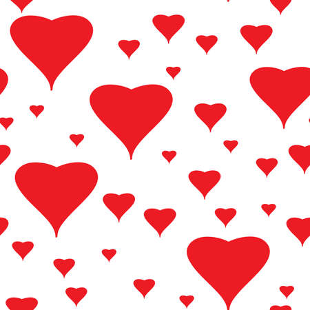 Valentine's day abstract seamless background with red hearts. Vector illustration.のイラスト素材