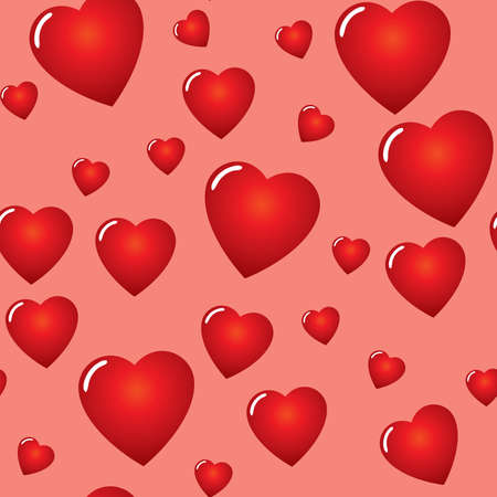 Valentine's day abstract seamless background with red hearts. Vector illustration.のイラスト素材