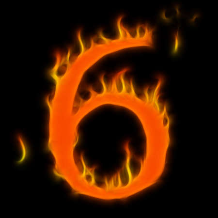 Abstract symbol of alphabet. Flame-simulated on black background.の写真素材