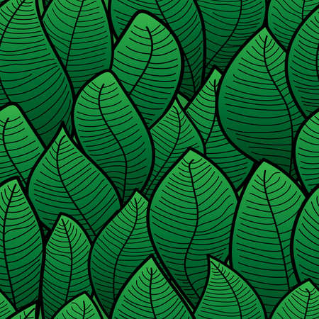 Abstract background of green leaf. Seamless pattern.  illustration.のイラスト素材